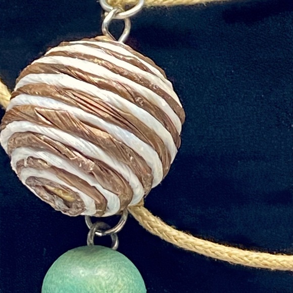 Artisan Necklace of Colorful Wooden Beads & Twine - Picture 5 of 6